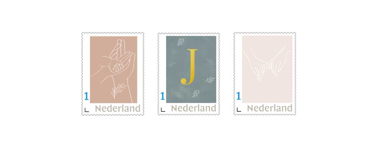Ontwerp je eigen unieke gepersonalieerde postzegels helemaal in stijl van het geboortekaartje of de trouwkaart